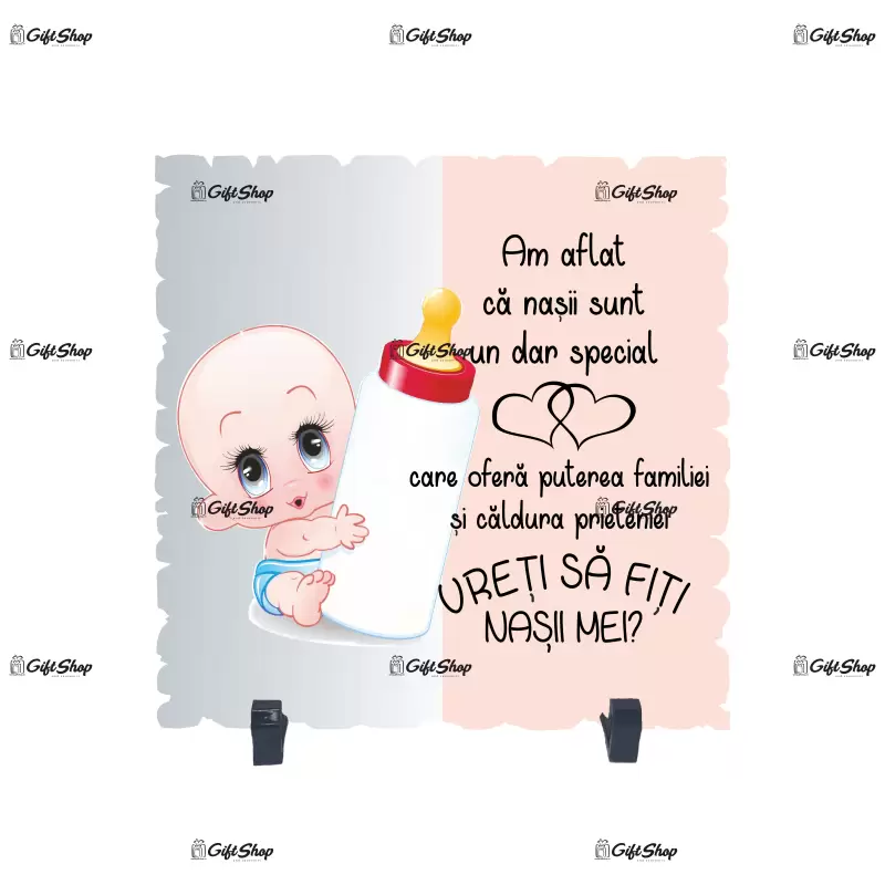 Am aflat ca nasii sunt un dar special roz, placheta cu mesaj b